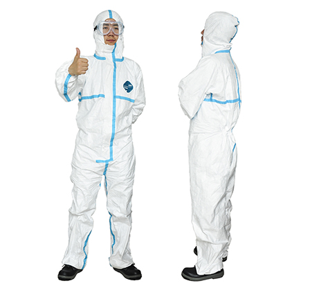 杜邦TYVEK膠條連體全身防化隔離防靜電防護服