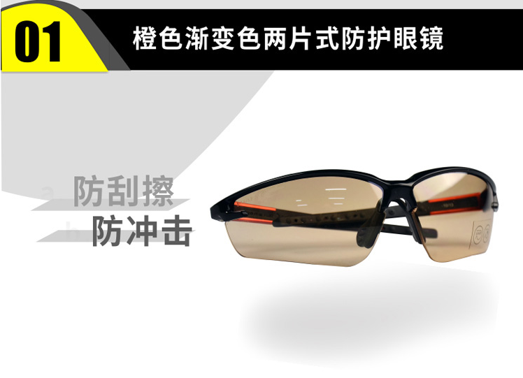 橙色漸變防護(hù)眼鏡(圖1)
