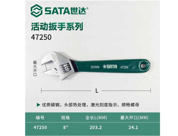 沾塑歐式活動(dòng)扳手8英寸大開口24.1mm(圖2)