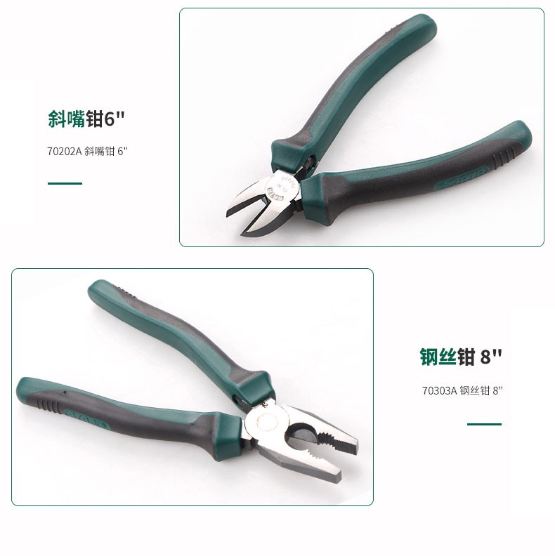 五金工具4件套裝鋼絲鉗8寸尖嘴鉗6寸水口鉗斜嘴鉗(圖3)